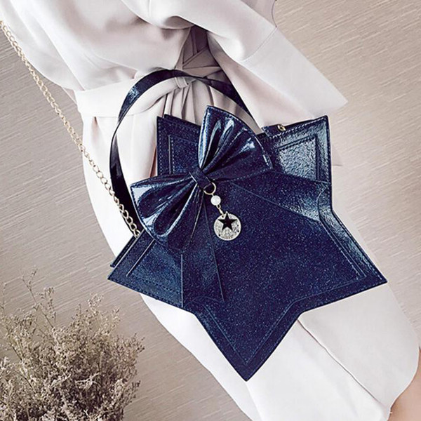 Geanta eleganta in forma de stea cu panglica