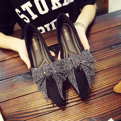 Mocasini de dama cu panglica cu margele