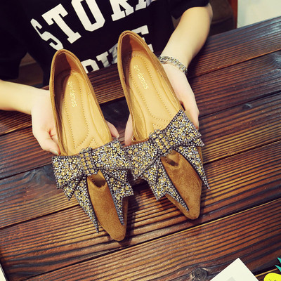 Mocasini de dama cu panglica cu margele