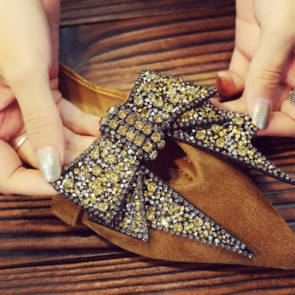 Mocasini de dama cu panglica cu margele