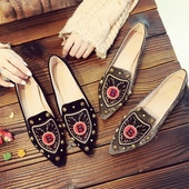 Mocasini de dama cu body colorati si decor metalic