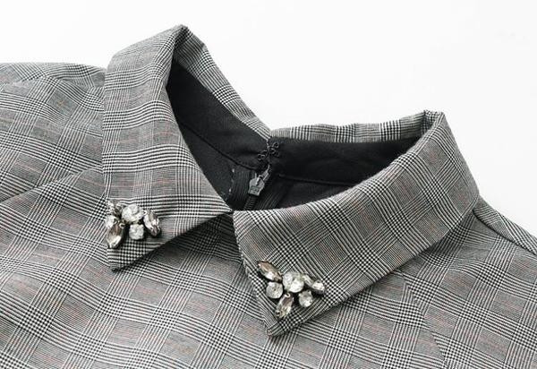 Rochie eleganta de dama in model decupat cu guler si curea