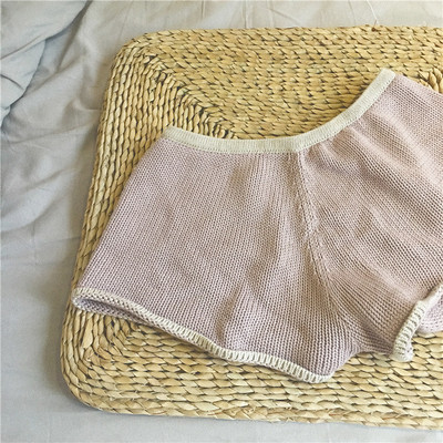 Pantaloni scurti de dama tricotati cu talie inalta