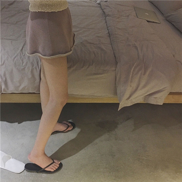 Pantaloni scurti de dama tricotati cu talie inalta