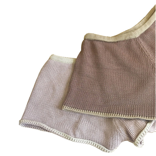 Pantaloni scurti de dama tricotati cu talie inalta