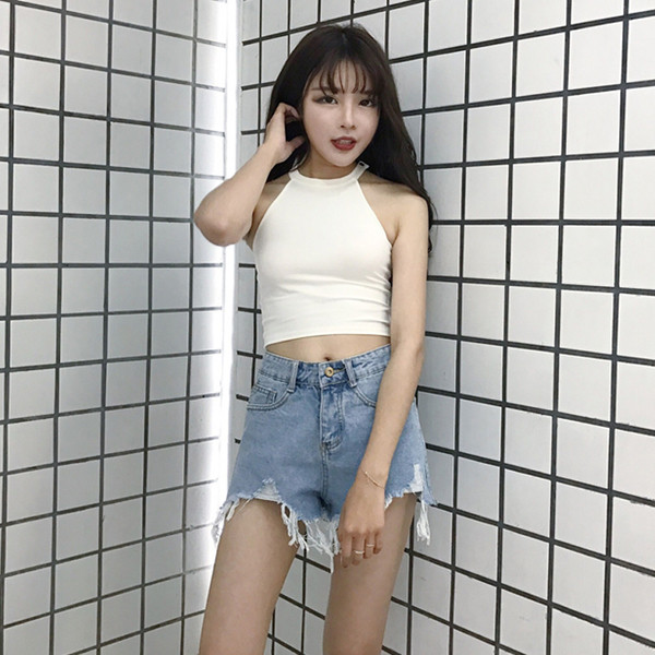 Pantaloni scurti de dama cu talie inalta