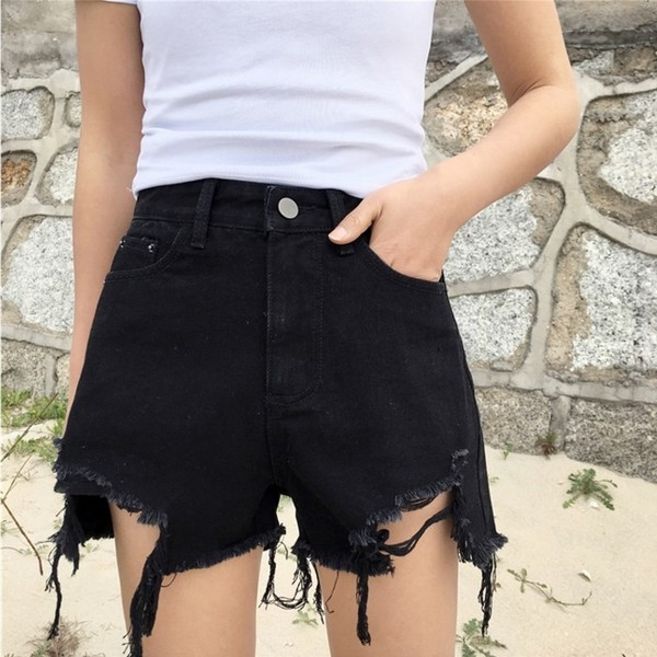 Pantaloni scurti de dama cu talie inalta si buzunare in doua culori