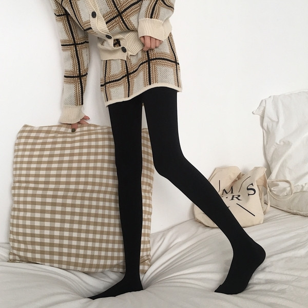 Colanti elastic de dama cu talie inalta in negru