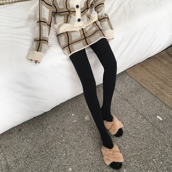 Colanti elastic de dama cu talie inalta in negru