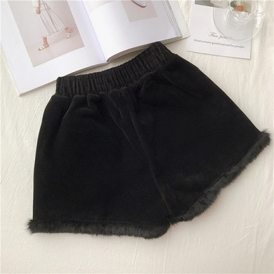 Pantaloni scurți moi de damă cu talie elastică și puf în două culori