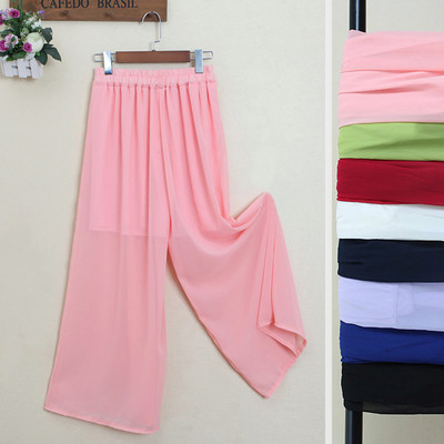 Дамски широк панталон с подплата в няколко цвята