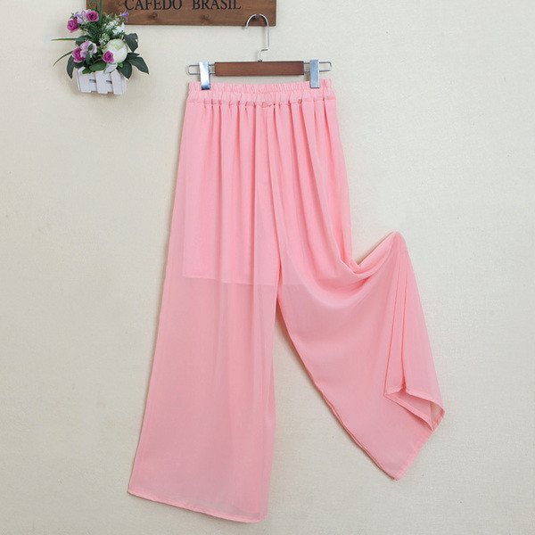 Pantaloni largi de dama cu captuseala in mai multe culori