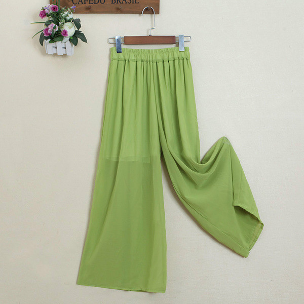 Pantaloni largi de dama cu captuseala in mai multe culori