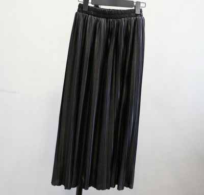 Fusta lunga plisata de dama in diferite culori cu talie elastica