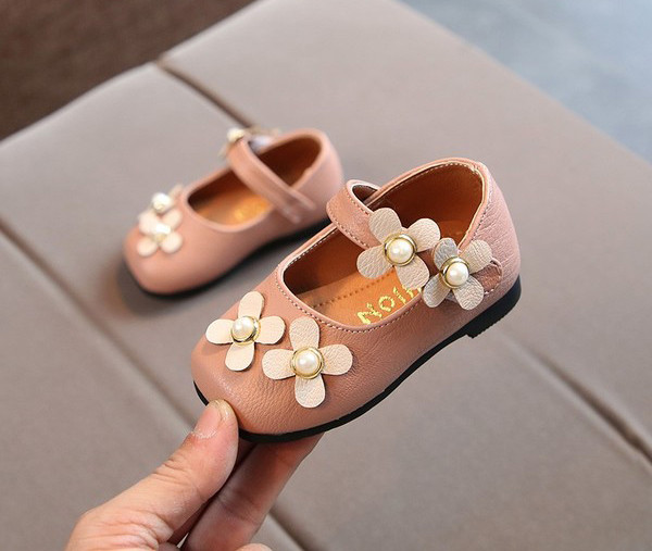 Sandale pentru copii elegante pentru fete cu motiv floral in doua culori