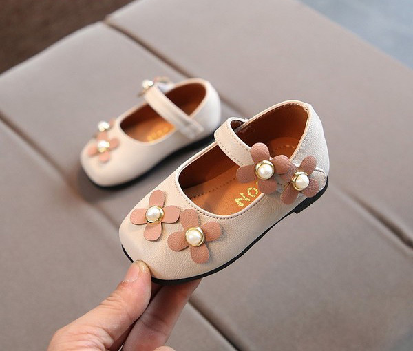 Sandale pentru copii elegante pentru fete cu motiv floral in doua culori