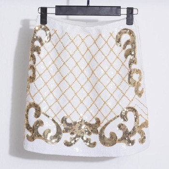 Rochie elegantă de damă cu paiete în negru, alb și gri