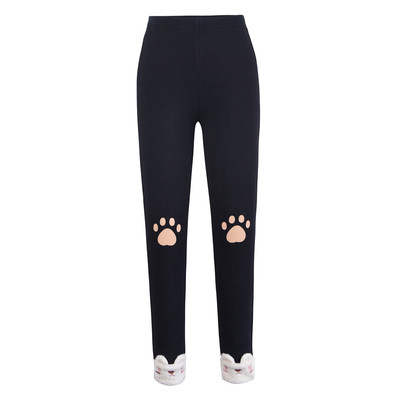 Női rugalmas leggings bolyhos, hímzéssel és rátéttel