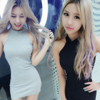 Спортно-ежедневна дамска къса рокля slim в два цвята