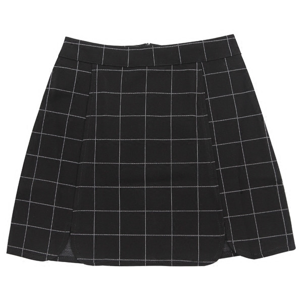 Небрежна дамска карирана пола с висока талия