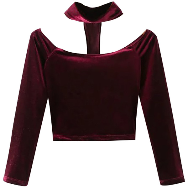 Стилна дамска блуза кадифе с паднали рамене в няколко цвята