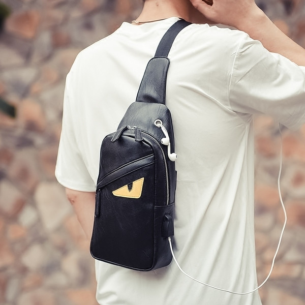 Geantă de umăr pentru bărbați cu imprimeu color