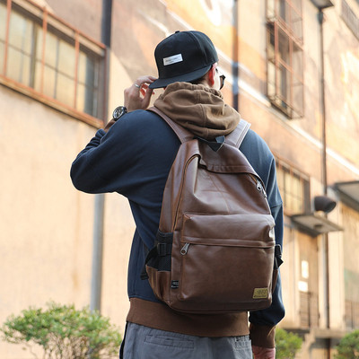 Men`s everyday backpack made of eco leather in two colors