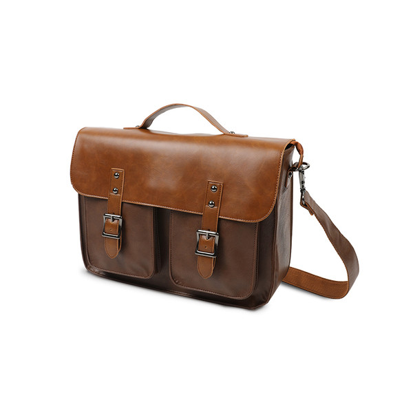 Geanta pentru barbati cu buzunare exterioare si curea lunga de umar