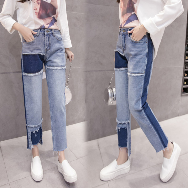 Модерни дамски изчистени дънки,подходящи за ежедневие 