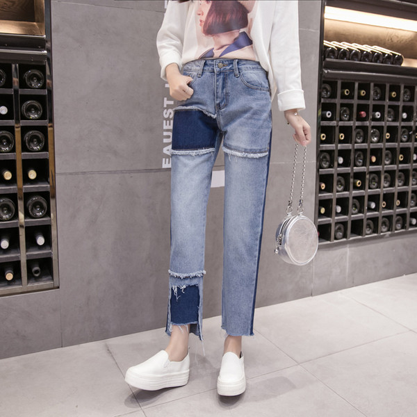 Модерни дамски изчистени дънки,подходящи за ежедневие 