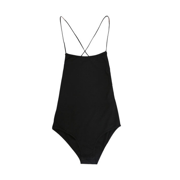 Body elegant de damă în negru, cu spatele gol și cravate