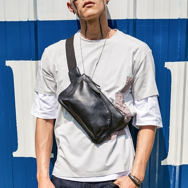 Geanta de umar mica pentru barbati din imitatie de piele in trei culori