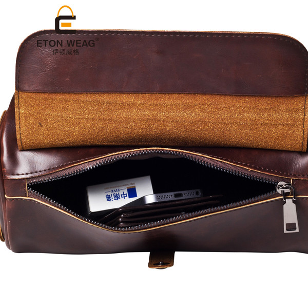 Μικρή ρετρό ανδρική τσάντα με λεπτό ιμάντα ώμου σε δύο χρώματα