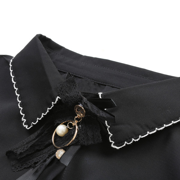 Set elegant pentru femei din două părți - cămașă eterică + fustă cu talie înaltă și fermoar decorativ, dimensiune mare