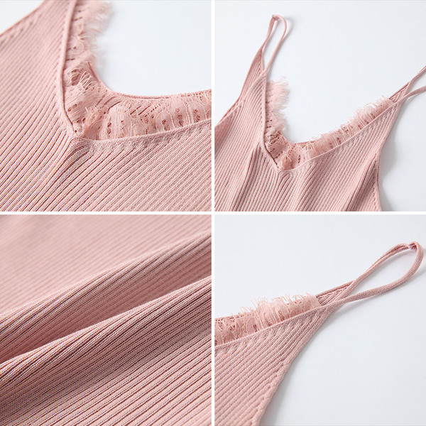 Maieu casual de damă, cu curea subțire și decolteu în V cu dantelă