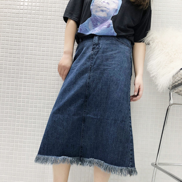 Небрежна ретро дамска пола с ресни - големи размери