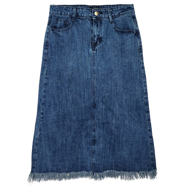 Небрежна ретро дамска пола с ресни - големи размери