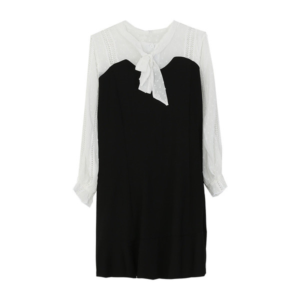 Стилна дамска рокля в свободен стил с панделка в два цвята