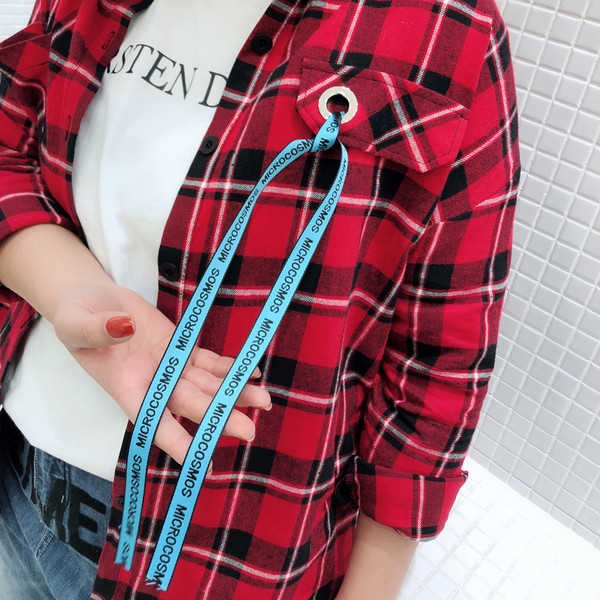 Cămașă casual damă în carouri de culoare roșie - mărime mare