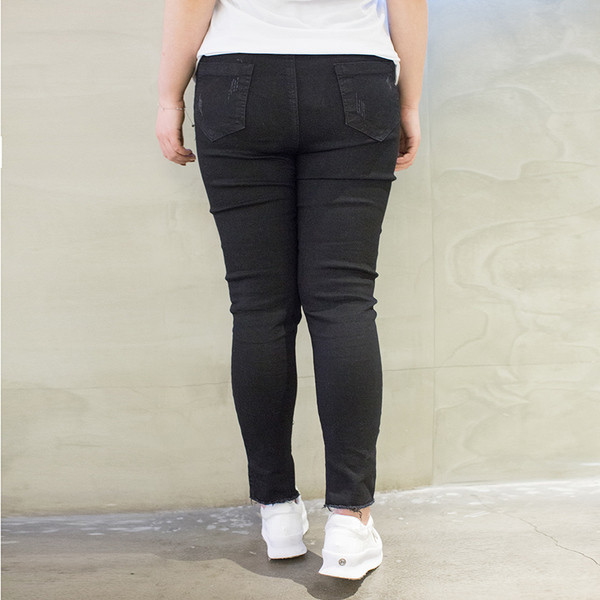 Pantaloni de dama simpli, potriviti pentru utilizarea de zi cu zi cu pete negre