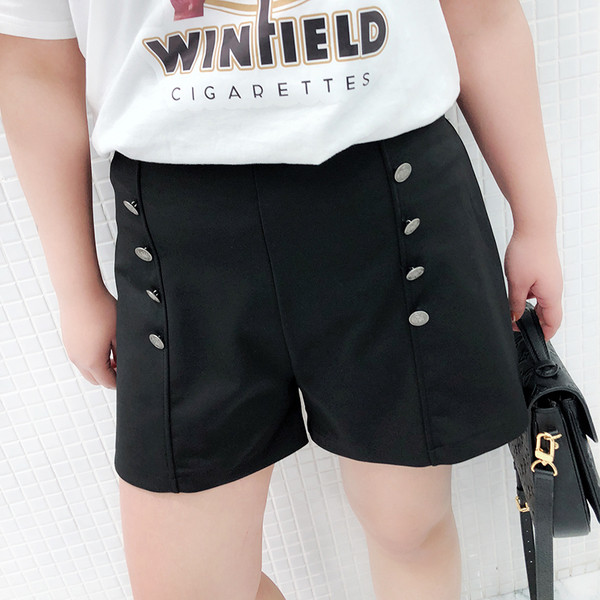 Стилни къси дамски панталони в черен и кафяв цвят - големи размери