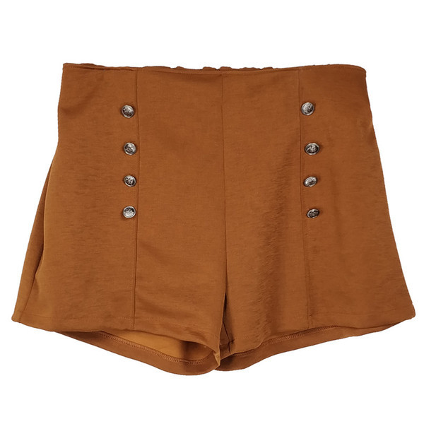 Стилни къси дамски панталони в черен и кафяв цвят - големи размери