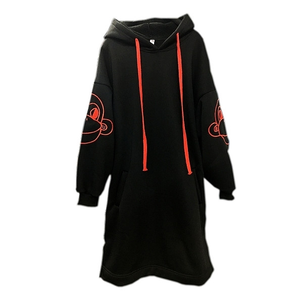 Αθλητικό μακρύ πουλόβερ για τις έγκυες γυναίκες με κουκούλα και εφαρμογές