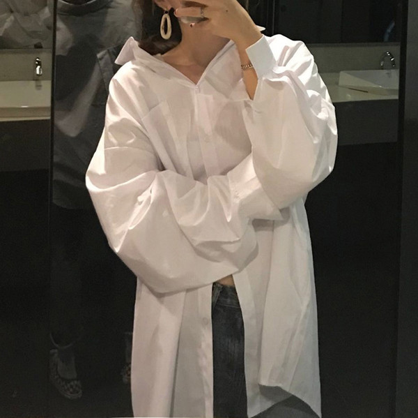 Cămașă casual elegantă de damă în alb