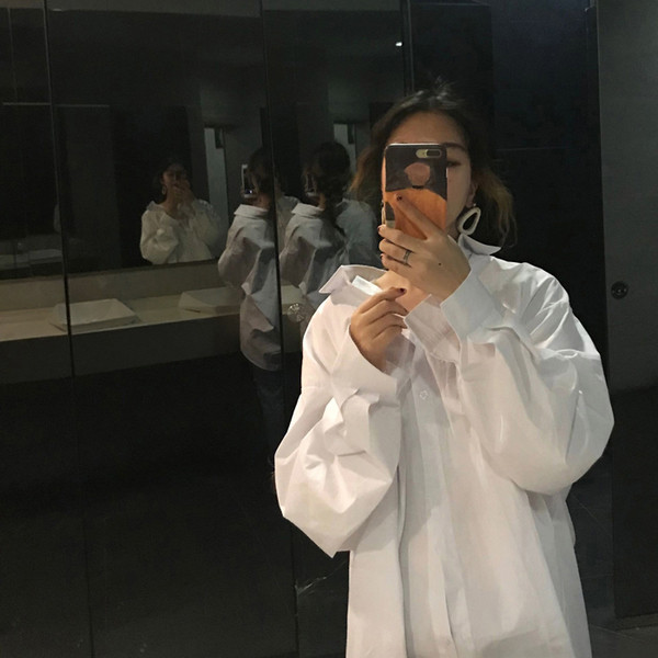 Cămașă casual elegantă de damă în alb