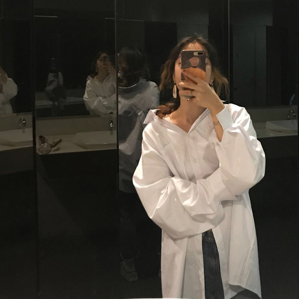 Cămașă casual elegantă de damă în alb