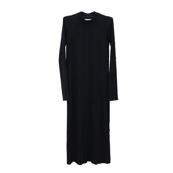 Rochie lungă de damă, lejer, curată, în negru