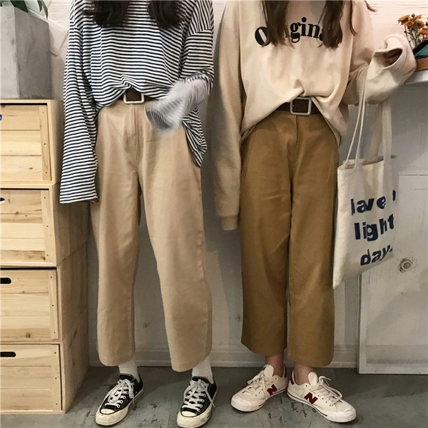 Pantaloni casual retro dama cu lungimea de 9/10 in doua culori