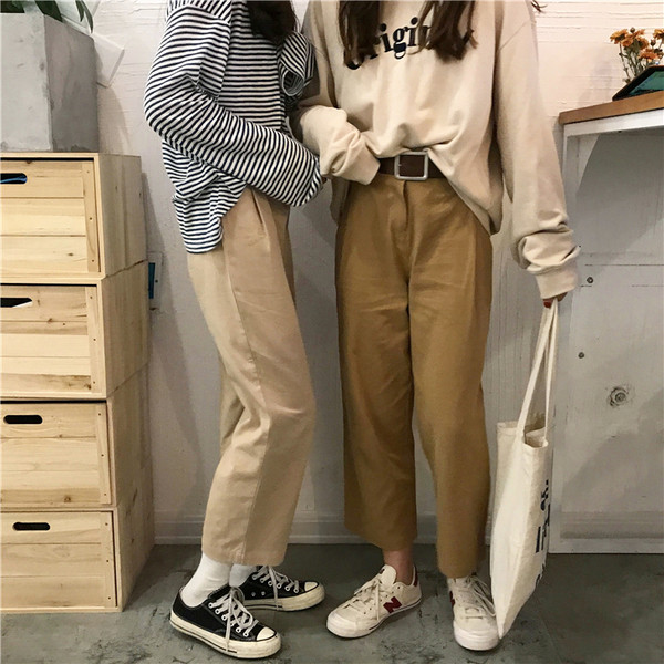 Pantaloni casual retro dama cu lungimea de 9/10 in doua culori