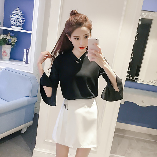 Cămașă elegantă de damă cu mâneci largi 3/4